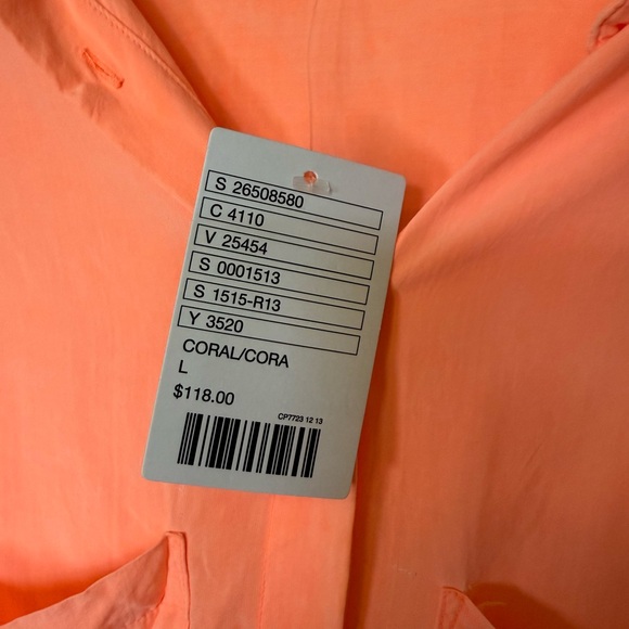Anthropologie Sam & Liv Coral Button Up Lightweight Top NWT Size Large - Picture 7 of 7